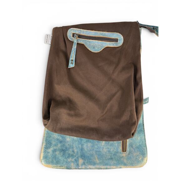 Bed Stu Howie Leather Backpack Distressed Green Laptop Travel Bag Handmade main image 7
